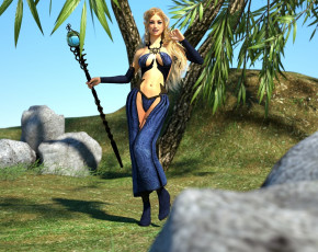 Картинка 3д+графика фантазия+ fantasy фон взгляд тотем природа девушка