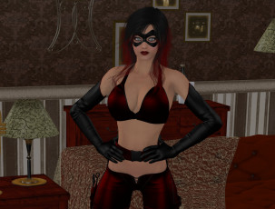 Картинка 3д+графика люди+ people маска фон взгляд девушка