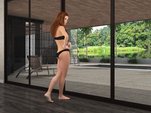 Картинка 3д+графика люди+ people девушка фон взгляд