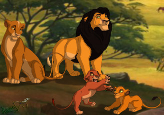 Картинка векторная+графика мультфильмы+ cartoons лев львица
