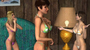 обоя 3д графика, люди , people, фон, взгляд, девушки