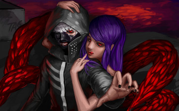 Картинка аниме tokyo+ghoul канеки