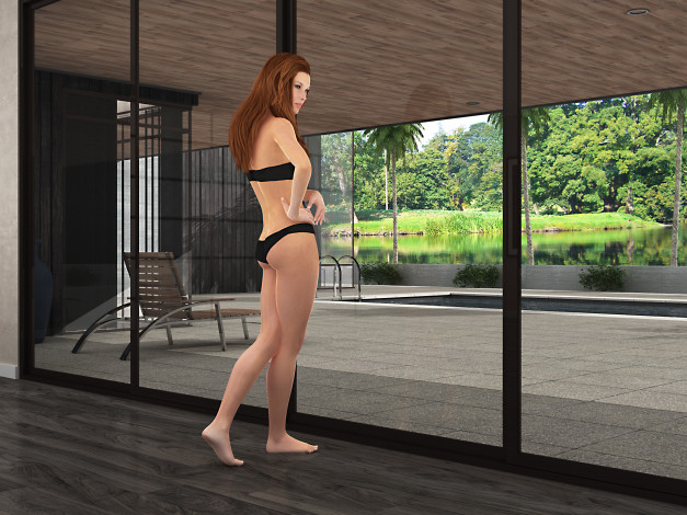 Обои картинки фото 3д графика, люди , people, девушка, фон, взгляд