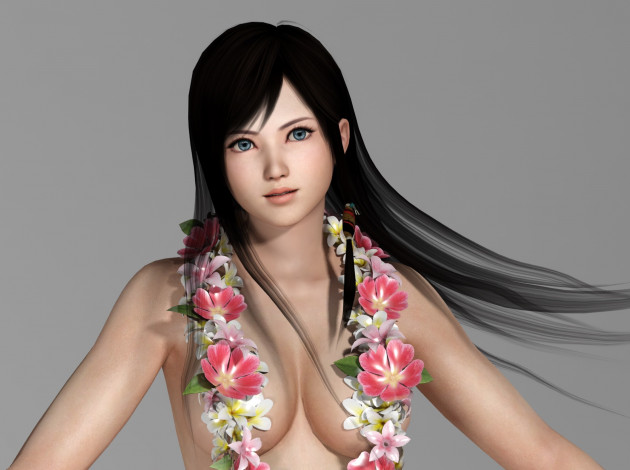 Обои картинки фото 3д графика, аниме , anime, взгляд, цветы, фон, девушка