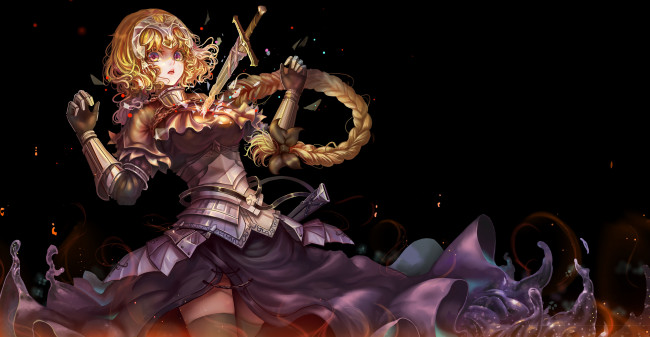 Обои картинки фото аниме, fate, stay night, девушка, арт, kiyomasa, ren, ruler, apocrypha, меч