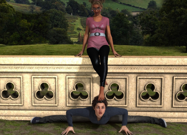 Обои картинки фото 3д графика, люди , people, парень, фон, взгляд, девушка