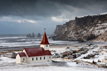 Картинка города -+католические+соборы +костелы +аббатства ocean church iceland