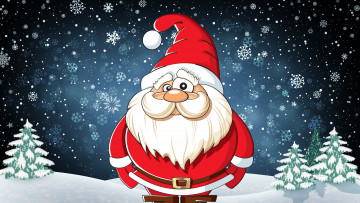 Картинка праздничные векторная+графика+ новый+год санта новый год праздник снег усы снежинки костюм зима борода взгляд фон настроение рождество клаус