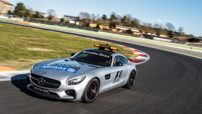Обои картинки фото mercedes- benz,  amg gt-s f1 safety car 2015, автомобили, mercedes-benz, 2015, car, f1, safety, gt-s, amg