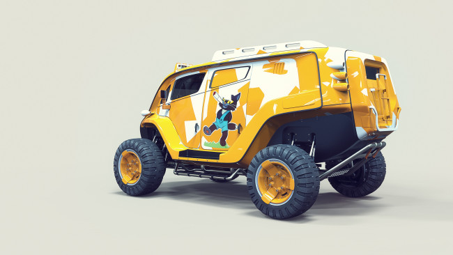 Обои картинки фото uaz-2061, автомобили, 3д, дизайн, графика, 2061, uaz