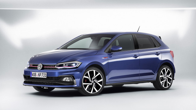 Обои картинки фото volkswagen polo gti 2018, автомобили, volkswagen, polo, 2018, blue, gti