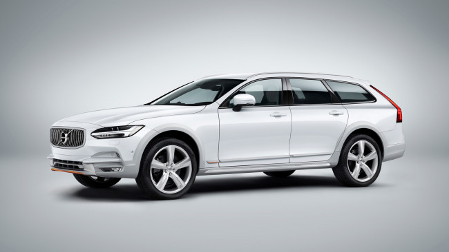 Обои картинки фото volvo v90 cross country 2018, автомобили, volvo, cross, v90, 2018, белый, country