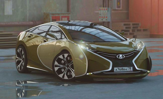 Обои картинки фото lada questa concept 2017, автомобили, 3д, 2017, lada, questa, concept
