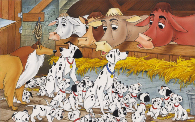 Обои картинки фото мультфильмы, 101 dalmatians, 101, dalmatians