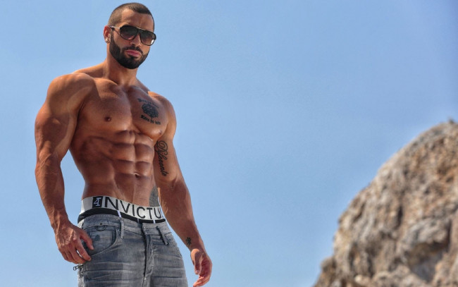 Обои картинки фото мужчины, lazar angelov, торс, тату