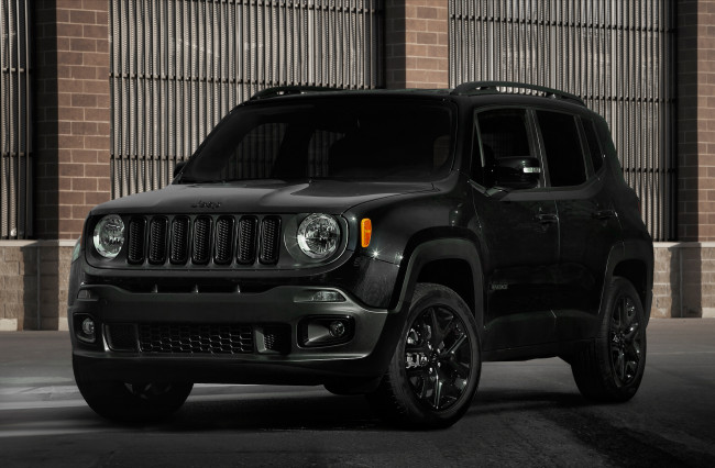 Обои картинки фото jeep renegade 2017, автомобили, jeep, чёрный, внедорожник, 2017, renegade