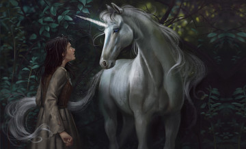 Картинка фэнтези единороги how dare you alex shiga арт единорог illustrator встреча