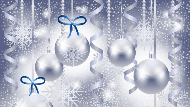 Обои картинки фото праздничные, векторная графика , новый год, фон, шары