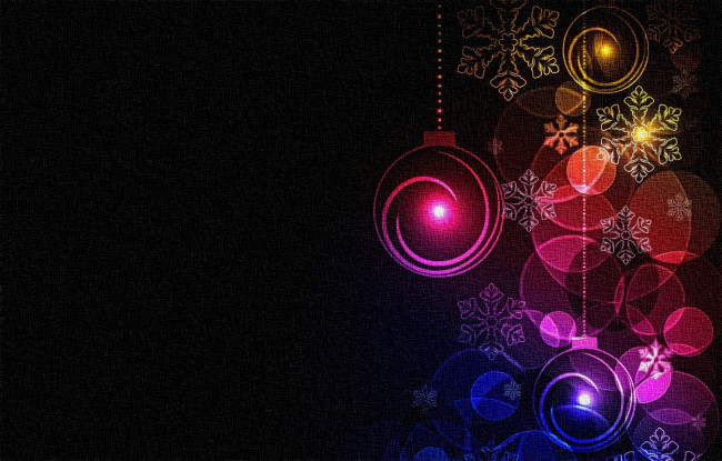 Обои картинки фото праздничные, векторная графика , новый год, снежинки, свет, шарики, черный, фон, праздник, текстура, новый, год
