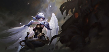 Картинка видео+игры league+of+legends крылья монстр riven