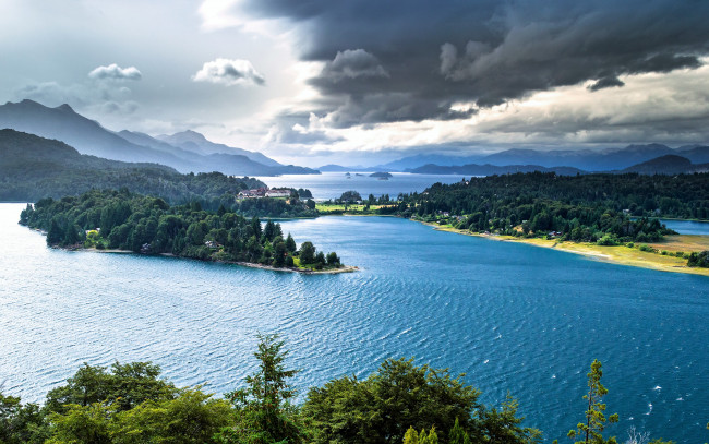 Обои картинки фото природа, реки, озера, река, горы, острова, леса