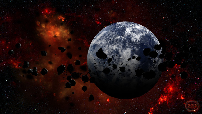 Обои картинки фото космос, арт, свечения, планета