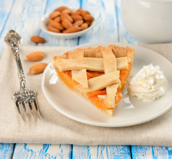 Картинка еда пироги пирог миндаль вилка