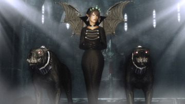 Картинка the elder scrolls skyrim видео игры ведьма псы серьги