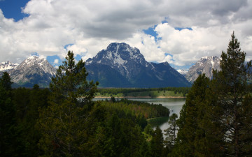 Картинка сша grand teton national park wyoming природа пейзажи горы озеро лес