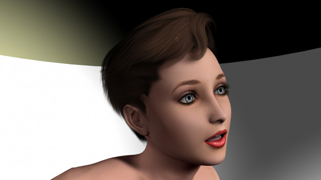 Обои картинки фото 3д графика, portraits , портрет, девушка, взгляд