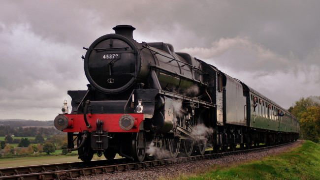 Обои картинки фото техника, паровозы, паровоз, вагоны