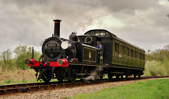 Обои картинки фото техника, паровозы, паровоз, вагоны