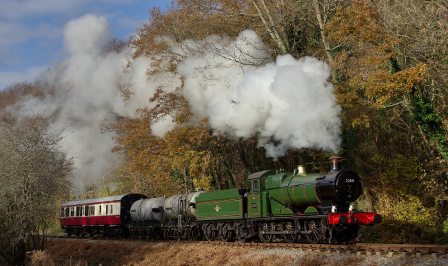 Обои картинки фото техника, паровозы, паровоз, вагоны