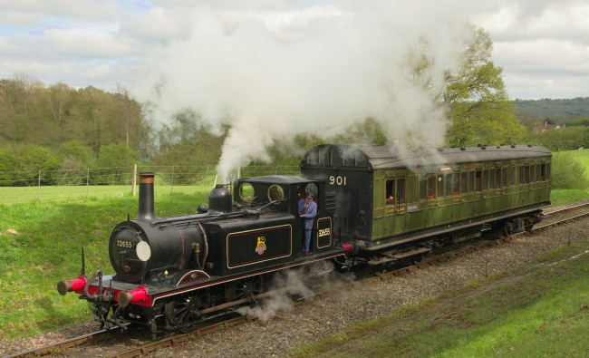 Обои картинки фото техника, паровозы, паровоз, вагоны