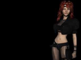 Картинка 3д+графика люди+ people рыжая фон взгляд девушка