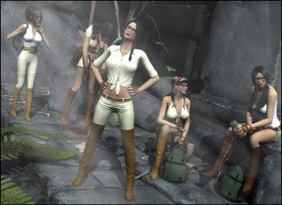 Картинка 3д+графика люди+ people девушки взгляд фон