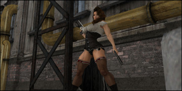 Картинка 3д+графика фантазия+ fantasy девушка взгляд фон оружие