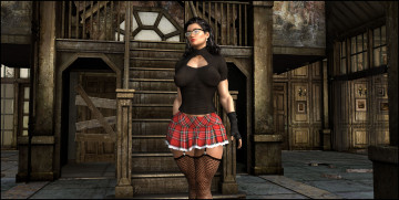 Картинка 3д+графика люди+ people девушка взгляд фон