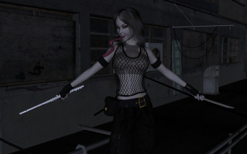 Картинка 3д+графика фантазия+ fantasy катана фон взгляд девушка