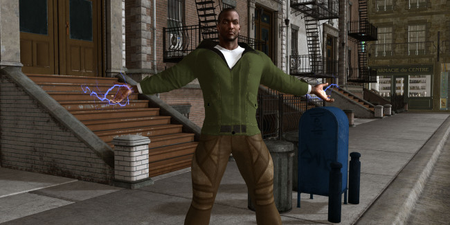 Обои картинки фото 3д графика, люди , people, мужчина, взгляд, фон, улица, магия