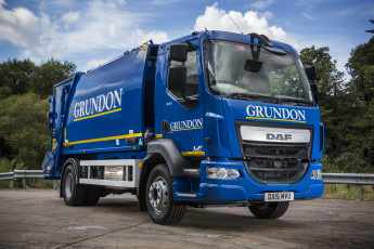 Картинка автомобили мусоровозы fa day cab daf lf 220 uk-spec rolloffcon 2013г