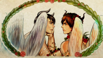 Картинка фэнтези демоны парни арт ангелы