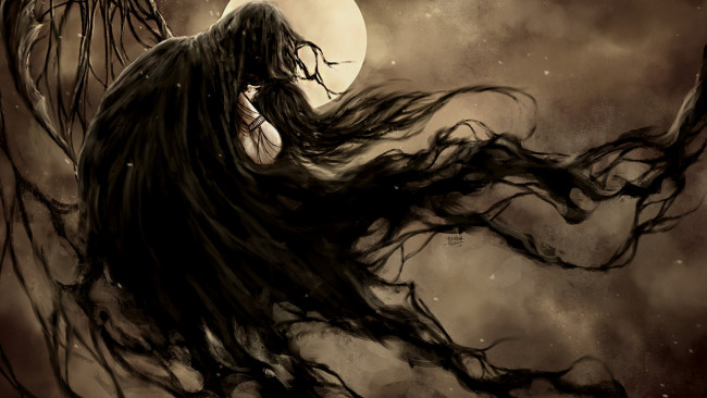 Обои картинки фото фэнтези, нежить, девушка, арт, смерть