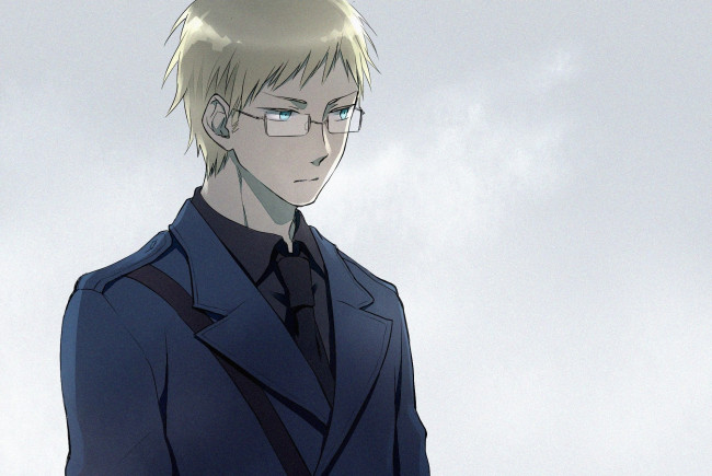 Обои картинки фото аниме, hetalia,  axis powers, блондин, парень, зернистость, арт, фон