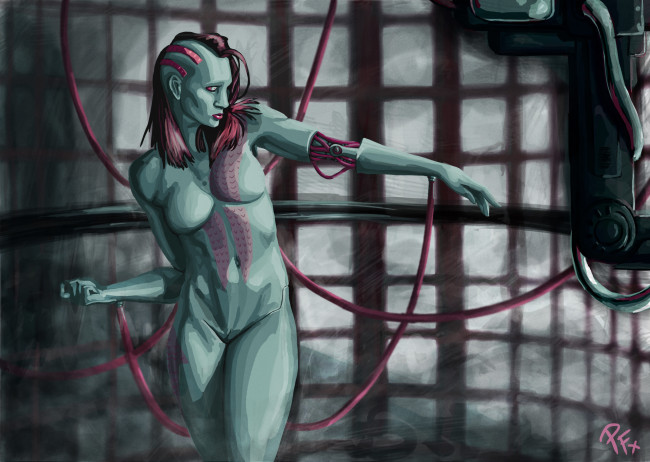 Обои картинки фото фэнтези, роботы,  киборги,  механизмы, провода, киборг, иной, мир, девушка, робот