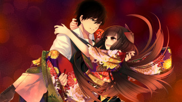 Картинка аниме unknown +другое взгляд девушка парень фон