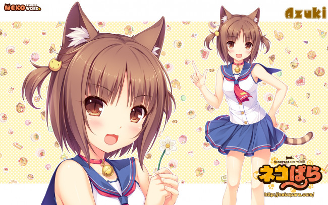 Обои картинки фото аниме, nekopara, фон, взгляд, девушка