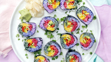 Картинка еда рыба +морепродукты +суши +роллы кухня японская имбирь васаби роллы