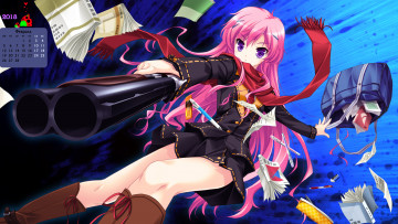 Картинка календари аниме пистолет взгляд сумка девушка 2018