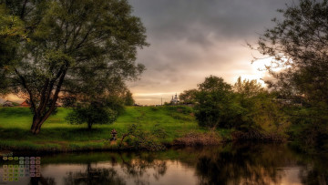 Картинка календари природа растения деревья водоем 2018